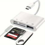 USB t&uuml;&uuml;p C kaardilugeja adapter (4-in-1) laadija.