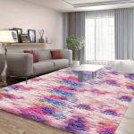 Tie-dye mitmev&auml;rviline dekoratiivne vaip magamistuppa, rožinė vaivoryk&scaron;tė