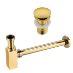 Komplekt Klik Klak A pistik ilma &uuml;levooluta Gold + Siphon square Gold