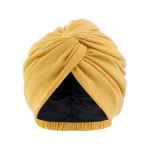 Elastne Kahekihiline Turban, Puhta V&auml;rvi Keerdp&ouml;&ouml;re M&uuml;ts, Siidist Keemiaravietniline Peakatte.  variant-36957, Geltona