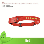 USB Laetav LED Pealamp COB+XPE Tuled, 400mAh Aku, Liikumisandur, 5 Valgustusrežiimi, Mitteveekindel., Raudona