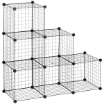 Metallist kuubikriiul, kohandatav kuubikkapp riietele, raamatutele, m&auml;nguasjadele, paindlik, 109P x 37L x 109K cm, must, Juoda