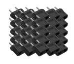 Vahelduvvooluadapter / &uuml;leminek USAst ELi (2,5 / 250 V, 10 A, 40x35x14 mm, 10 g) - 25 &uuml;hikut