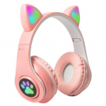 &Otilde;nnelikud inimesed Bluetooth k&otilde;rvaklapid Kassi k&otilde;rvad LED, roosa