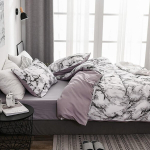 Voodiriided, marmormustriga voodipesu, tavalise tr&uuml;kiga tekk, kolm neljaosalist komplekti, valge 200 * 200 cm stiilis: kolmeosaline komplekt;