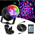 Disco Ball LED diskovalgus 15 valgustusvormiga, diskovalgusefektid 360&deg; p&ouml;&ouml;rlev RGB peovalgus LED diskopall USB kaabliga j&otilde;uludeks, laste s&uuml;nnip&auml;evaks, peoks..DEBUNS