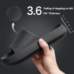 42-43(sisemine 26cm)B-Must 3,6cm-Naised Meeste sussid Paks tald Suvised Rannaluugid Vannituba Libisemisvastane Suss Pehmed Sandaalid Moodsad pl&auml;tud &uuml;likerged kingad, 42/43