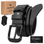 TRESSARI meeste p&uuml;ksirihm 125 cm, must nahk, 100% naturaalne nahk