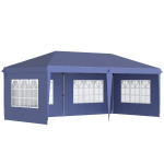 Outsunny paviljon 2,95 x 5,85 cm peotelk, kokkupandav paviljon UV-kaitsega, pop-up paviljon aknaga, k&uuml;lgseinad, aiatelk, Oxford, teras, sinine, Mėlyna