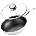 Professionaalne Mitsu Wok pann kaanega, 30 cm