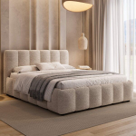 Voodi MAGNATE + Madrats SAPNAS 2 XL|160x200|Valge #6|Boucle
