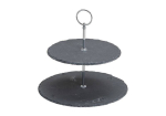 Kahekorruseline serveerimisriiul metallist alusega 24cm