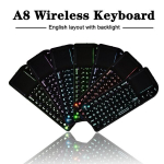 Kebidum Wireless klaviatuur - 2,4G RF, kaasaskantav arvuti, s&uuml;learvuti, nutitelevisiooniga, valge valgustus, venelane
