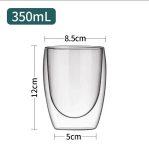 Topelt seinaklaasi kohvitass - 350ml, 4 tk.