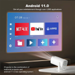 Projektor T&auml;iustatud 4K Wifi6 Smart Android11 ​​projektor - P30 Android 11.0, EL Plug