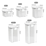Suured suletud plastist konteinerid k&ouml;&ouml;gis hoidmiseks - valge kate, 1800ml, iga 1 pc.