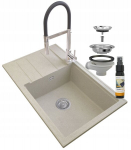 Graniit valamu Granitan Louis beež kraanikaussi sifoon komplekt