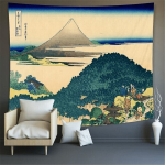 Fuji m&auml;gi ja suurep&auml;rane Kanagawa Banga seinavaip - Jaapani seinakaunistamine - 1, 150x250cm