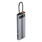 Hub 11in1 Baseus Metal Gleam Series, USB-C kuni 3x USB 3.0 + 2x HDMI + USB-C PD + Ethernet RJ45 + microSD / SD + VGA + AUX