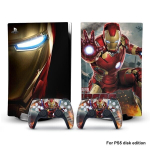 PS5DG-0015-Captain America Iron Man vin&uuml;&uuml;lkleebis PS5 ketta v&auml;ljaande konsoolile ja 2 juhtnurk-kleebise kaanem&auml;ngu aksessuaare, PS5dg-0015