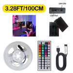 RGB LED valgusriba kaugjuhtimispuldiga, 3,28 pėdų / 39,37 colio / 1 mln