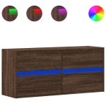 teleri seinakapp LED-tuledega，telerikapp，TV Kapp, pruun tamm, 100x31x45 cm CFE413373