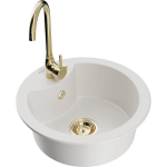 &Uuml;hekordne graniidist valamu Mexen Diego k&ouml;&ouml;gisegistiga Telma, Valge - 6512-20-670200-50