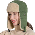 Unisex Winter Aviator k&otilde;rvaklapid ushanka cap_, green
