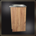 K&ouml;&ouml;gikapp kuldne tamm 2-kambriline valamu paindlik must segisti sifoon 80cm