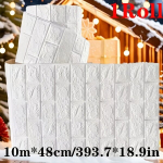 Isekleepuvad 3D Vahtplaadid Seinaplaadid,  10 m * 48 cm / 393,7 * 18,9 colio balta