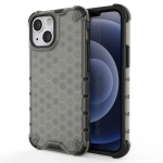 Honeycomb Case armor cover with TPU Bumper for iPhone 13 mini black (Black)
