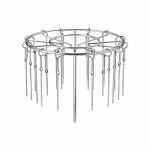 Roostevabast terasest grillrest, &uuml;mmargune, 24 varrastega, 3,5&ndash;5,5 qt
