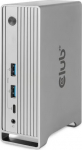 Club3D dokk CSV-1568 120W, 4 videot 16.2 Gbit/s, 4 USB 10G/5G, 1 Gigabit Ethernet, 2 audio, toiteadapter 120W, Must