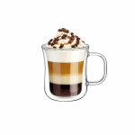 Latte joogiklaasid k&auml;epidemega, topeltseinad, 4/6 tk.
