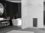 Mexen Kioto+ du&scaron;isein koos Walk-in riiuliga 70 x 200 cm, h&auml;rm, harjatud nikkel - 800-070-121-97-30, 70 x 200 cm