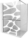 Mexen Kioto+ du&scaron;ipaneel riiuliga Walk-in 130 x 200 cm, valge laine, pintseldatud gun gray - 800-130-121-66-97