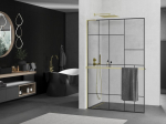 Mexen Kioto+ L Walk-in du&scaron;isein riiuliga 70 x 200 cm, must muster, kuldne - 800-070-123-50-78, 70 x 200 cm