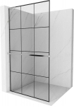 Mexen Kioto+ L du&scaron;ipaneel Walk-in riiuliga 120 x 200 cm, must ruudustik, kroom - 800-120-123-01-77, 120 x 200 cm