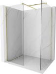 Mexen Kioto du&scaron;i sein Walk-in 140 x 120 cm, l&auml;bipaistev, kuldne harjatud - 800-140-202-55-00-120