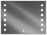 Vannitoa peegel Mexen Ner LED-valgustuse ja soojendusmatiga, 80x60 cm
