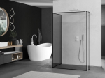 Mexen Kioto du&scaron;isein Walk-in 140 x 90 x 40 cm, must raam, valge - 800-140-090-221-20-70-040