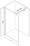 Mexen Kioto-X du&scaron;inurk Walk-in 130 x 200 cm, h&auml;rmatine 10 mm, must - 800-130-101-70-30-X