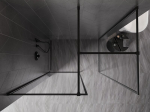 Mexen Kioto-XF Walk-in du&scaron;isein raamiga 90 x 80 cm, l&auml;bipaistev 10 mm, must - 800-090-202-04-70-080-XF