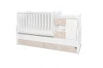 Muundatav lastevoodi Lorelli MiniMAX New, 60x120/72x190 cm, valge/hele tamme v&auml;rvi