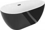 Mexen Eos vann vaba seisev 150 x 75 cm, valge/must, &uuml;levool must - 52471507575-70, 150 x 75 cm