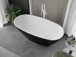Mexen Eris vann vabaltseisev 180 x 80 cm, valge/must, &uuml;levoolega valge - 53441808075-20, 180 x 80 cm