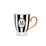 Kruus, Alphabet stripy - M, 300 ml, Bombay Duck, must/valge