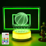 3D LED &ouml;&ouml;lamp korvpall dekoratiivne mitmev&auml;rviline spordikingitus &mdash; f&auml;nnitoode, toavalgustus, laualamp, kingitus poisile, magamistoa dekoor, rgb valgus pult, korvpallitarvikud