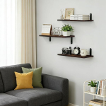 Seina riiulid rippuvad komplekt 3 puidust stiilsed pruunid 40x15 cm &mdash; raamaturiiul, loft riiul, elutoa sisustus, k&ouml;&ouml;giriiulid, seinataimede riiul, m&auml;nnim&ouml;&ouml;bel, v&uuml;rtsiriiul