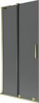 Mexen Velar L kaheosaline vannitoa vahesein 90 x 150 cm, grafiit, kuldne - 896-090-003-41-50
